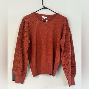Madewell puff sleeve crocheted sweater
